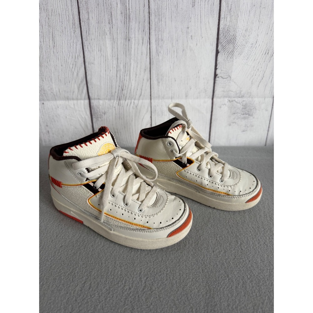 Nike Air Jordan 2 Retro Maison Chateau Rouge Kids Shoes Sail Orange 11C